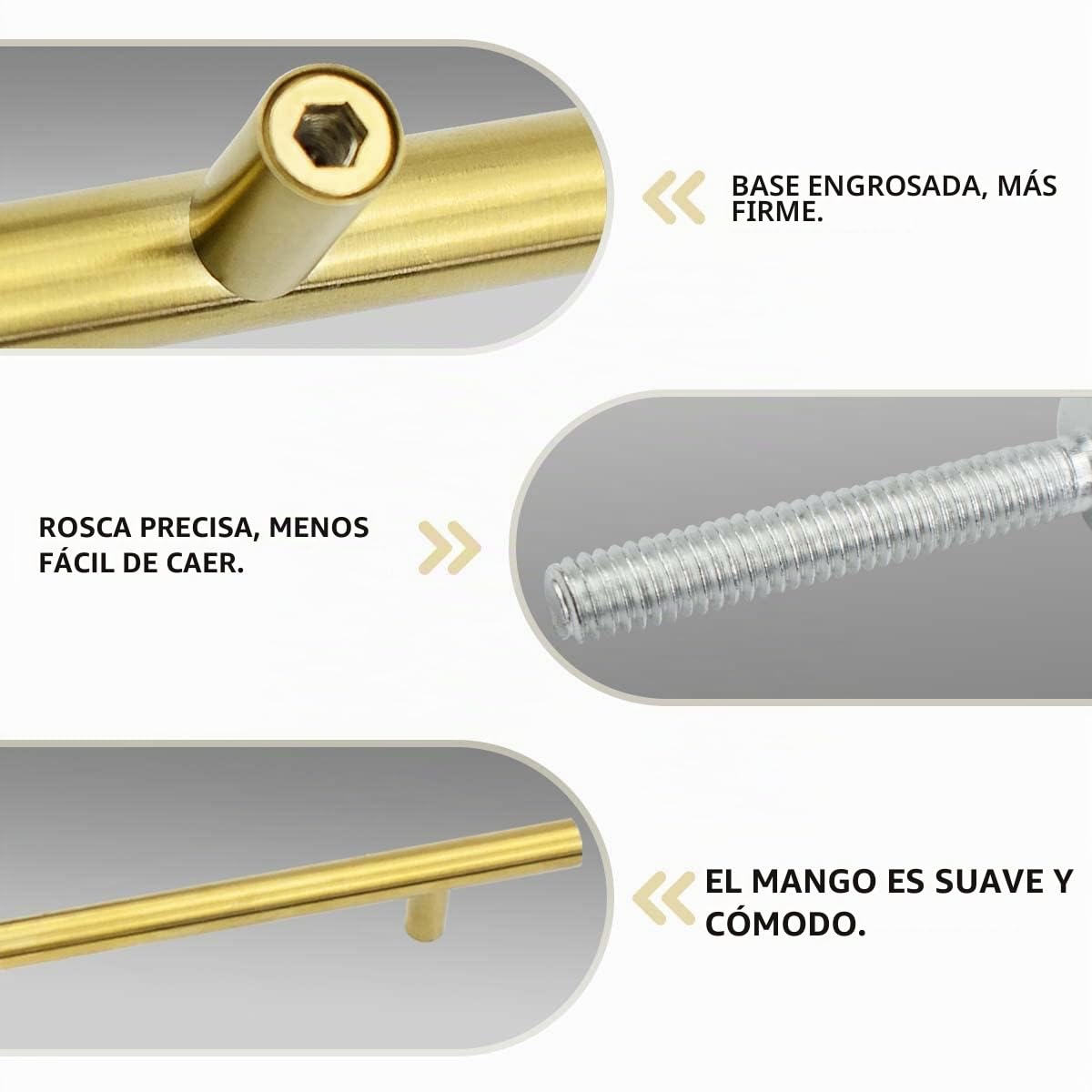 Bwintech 24 Piezas 150MM (96MM Agujero Central) Tiradores Dorados para Tiradores de Cocina, Acero Inoxidable, Ideal para Gabinete, Cajón, Armario