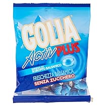 Golia Activ Plus, Caramelle Balsamiche, Freschezza Balsamica, Mentolo e Eucaliptolo, Senza Zucchero, Ripieno di Sciroppo Balsamico, Busta da 90g