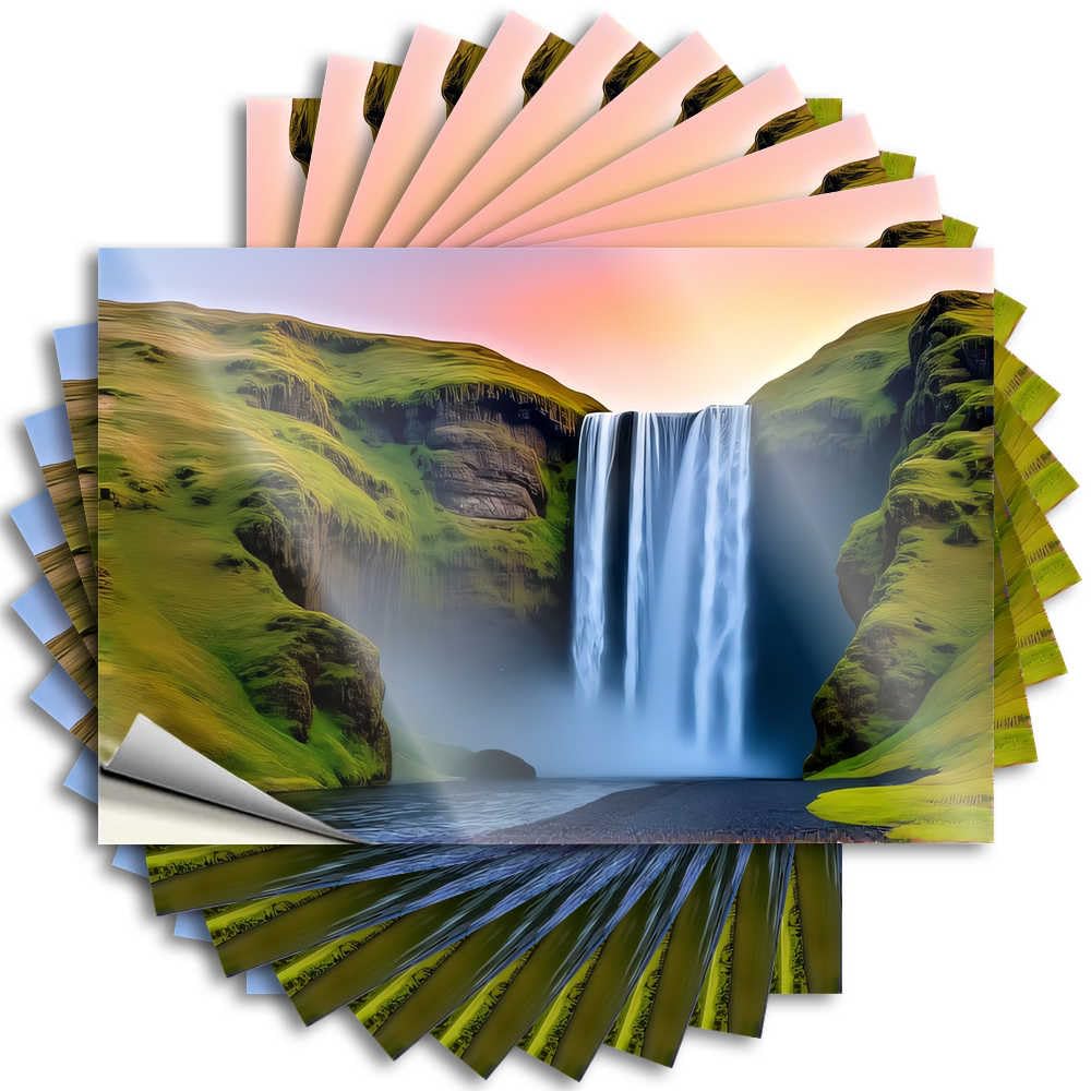Fzfn Colour Saying Fluffy Funny Room Decor Bumper Nature's Majesty: A Majestic Waterfall In The Wild - No Residue Decals For Standing(6X9cm)