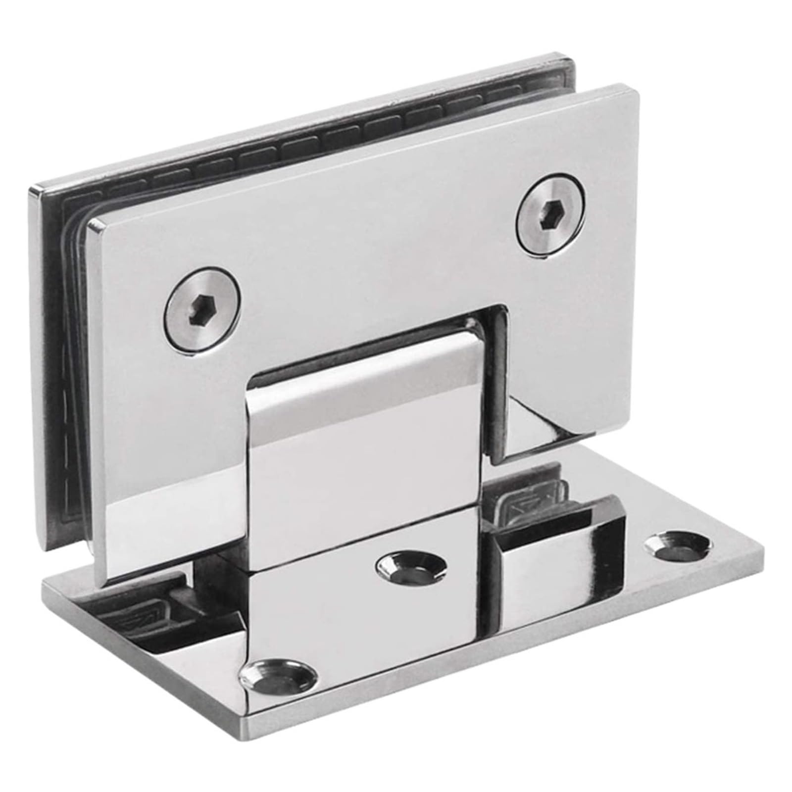Rugaikerba One Color Glass Shower Hinge, Stainless Steel 90-Degree Folding
