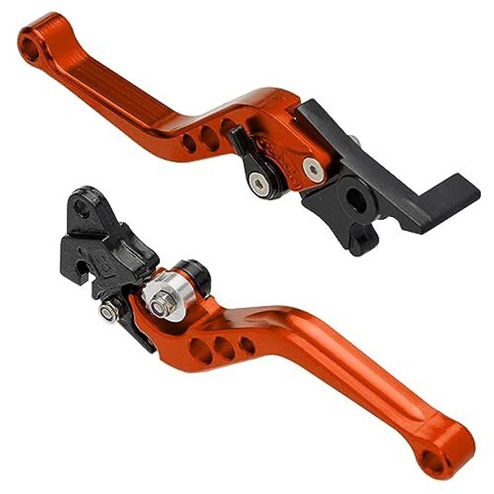 FLBZBLKASL Motorcycle Short Brake Clutch Levers 1 Pair Motorcycle Break Clutch Levers Adjustable 7/8" Motorbike Brake Handle Lever 22mm Handlebar CNC Aluminum Drum Disc Motor Scooter