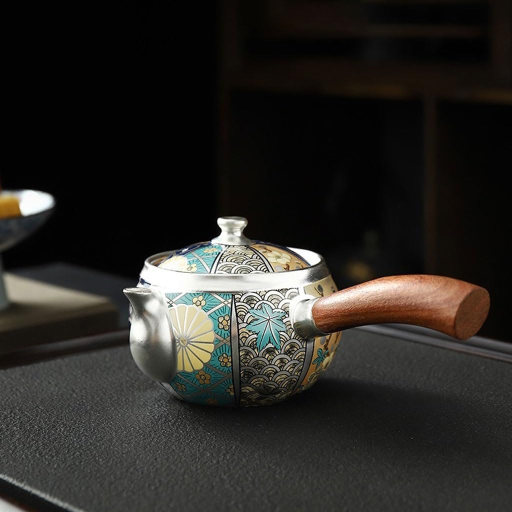 Ceramiczny czajniczek z bocznym uchwytem dzbanek ręcznie malowany zaparzacz do herbaty dom kuchnia popołudniowa herbata przyjęcie dekoracja stołu dzbanek do herbaty ceramiczny