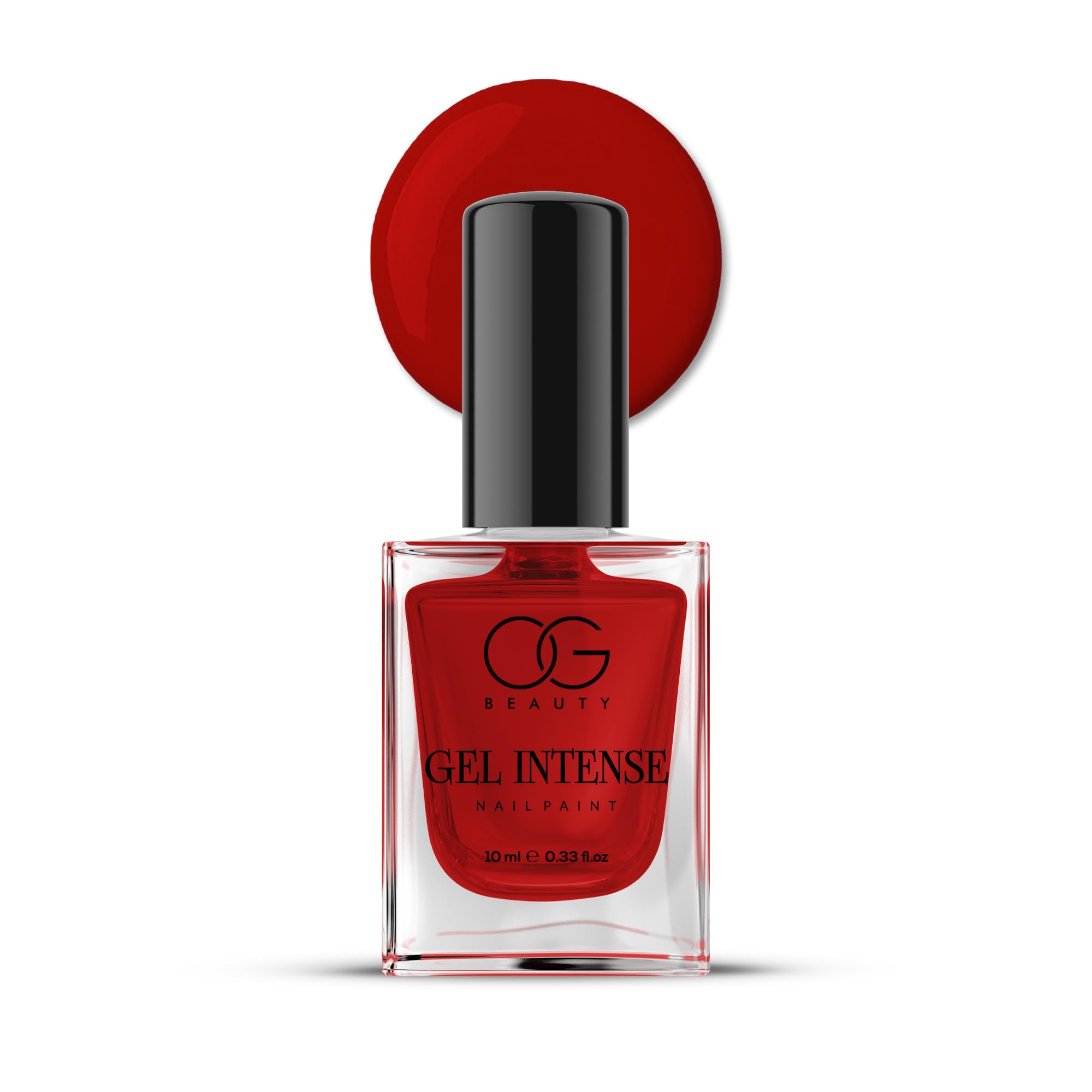 OG BEAUTY Gel Intense Nail Paint Glam Red (10 ml) | Vegan, Cruelty-Free Nail Polish | Long-Lasting, High Shine & Quick-Dry Formula | Perfect for Parties & Special Occasions
