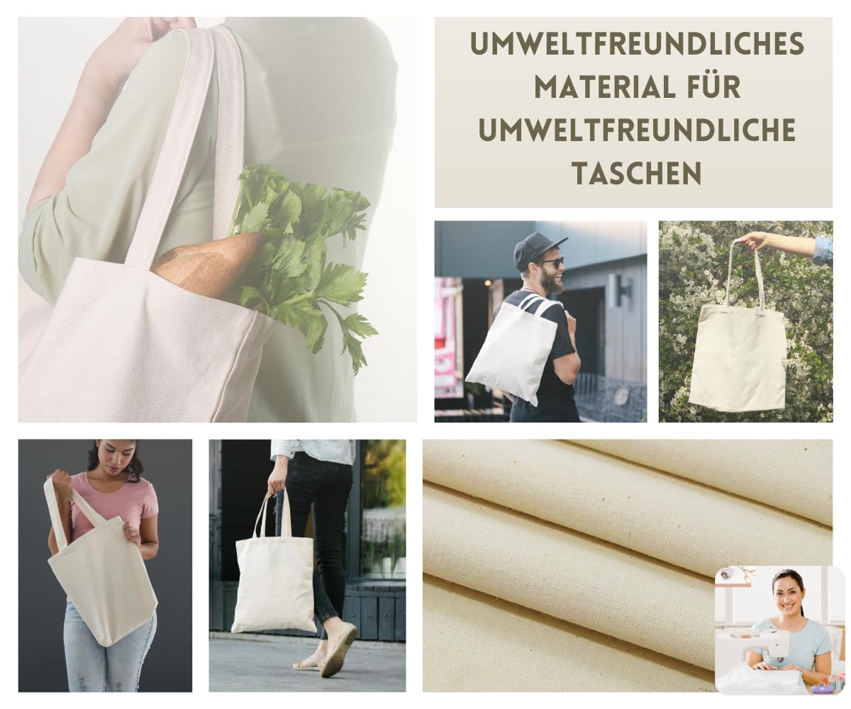 Nesselstoff Meterware 10m Baumwollstoff 130g/m² 170cm zum Nähen