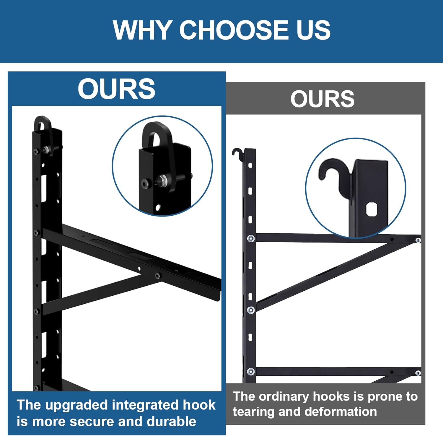 2 Pcs Shipping Container Shelving Bracket, Shipping Container Accessories, Heavy Duty Steel Adjustable Shelf Brackets for Containers Warehouse Garage, 22"(D) x 46.5"(H)