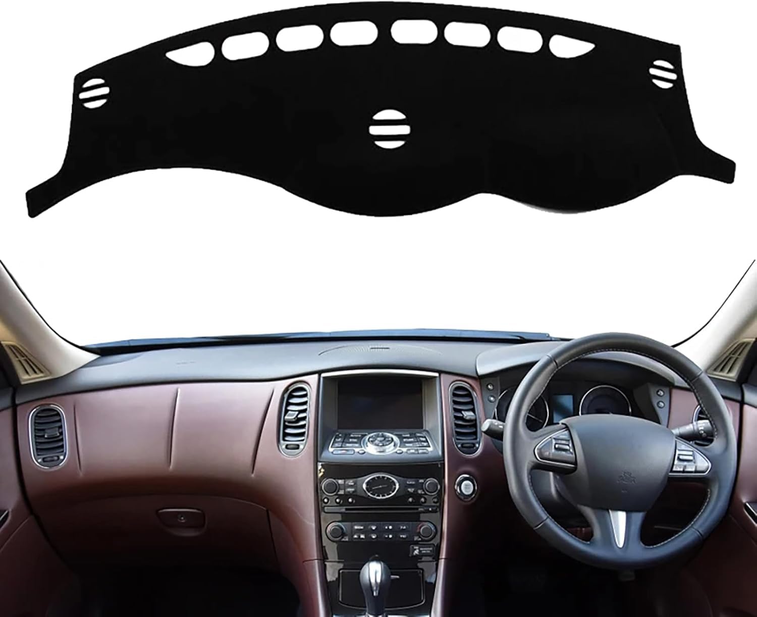 ZhangXD Car Dashboard Cover for Infiniti QX50 EX EX35 EX37 EX30d EX25 2007-2017, Non-Slip Dash Board Sun Shield Protector Anti-Glare Anti Dust Interior Accessories