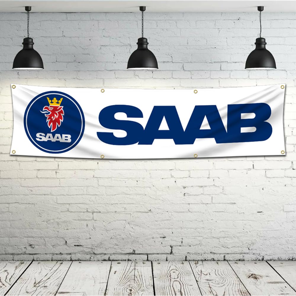 Drapeau de Bannière Saab - Design Suedois Rétro