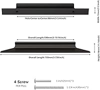 Vista 2 de Peaha - Paquete de 10 manijas de cajones negras de 334 pulgadas, manijas negras de gabinete de cocina, manijas largas de gabinete, tiradores