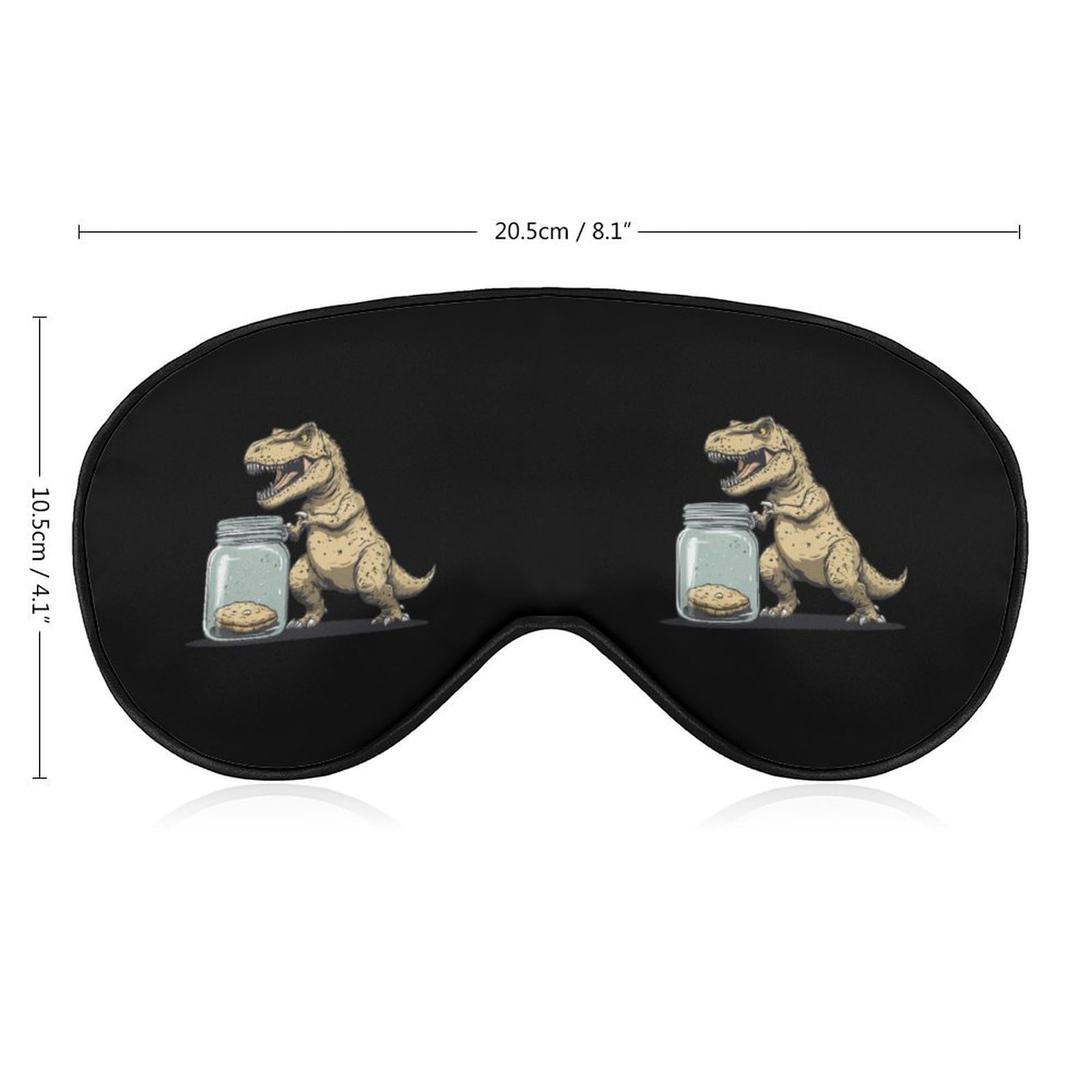 Dinosaur No Hands No Cook-ies Sleep Mask Eye Shade Cover Adjustable Strap for Travel Lunch Break Women Men