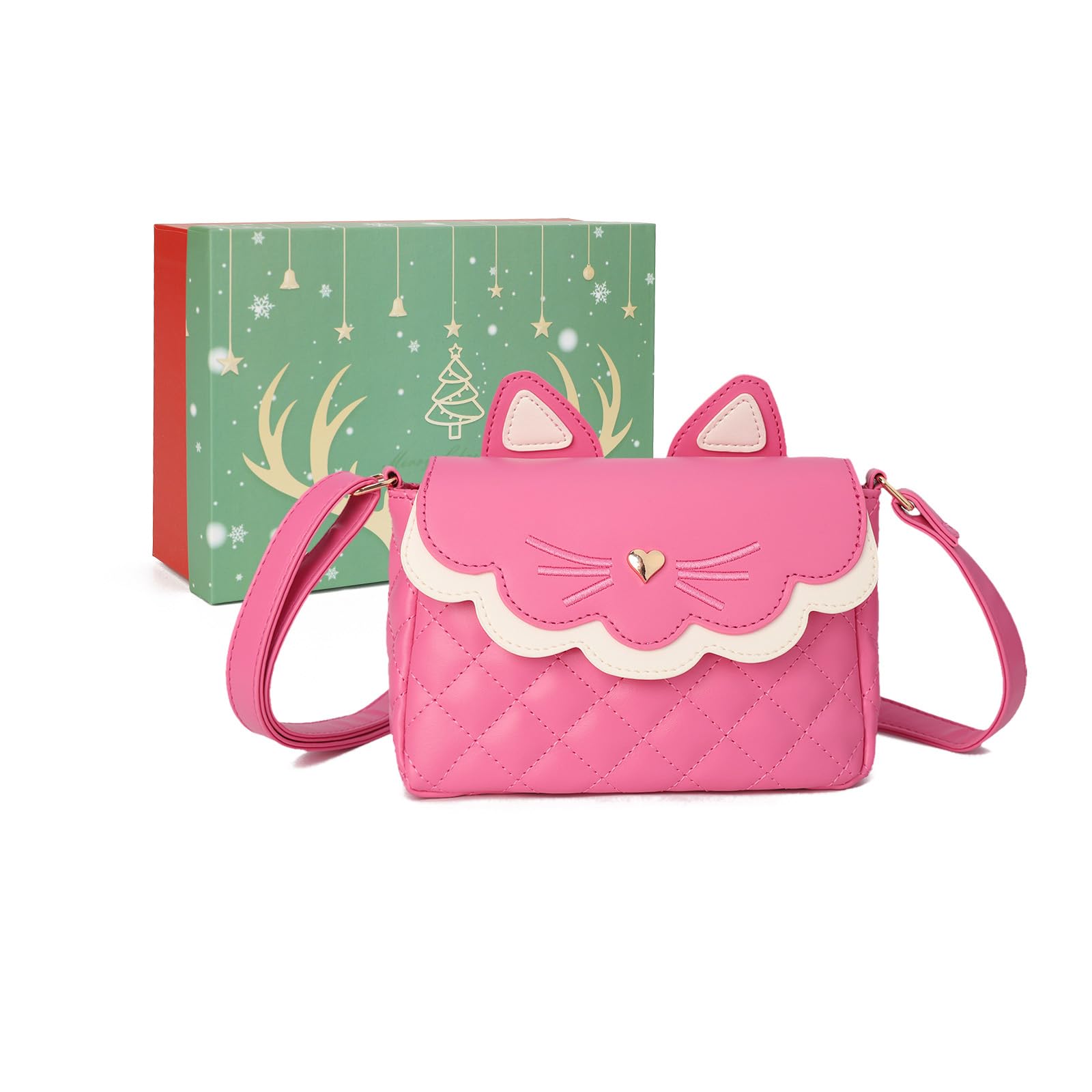 Gladdon Borsa a tracolla per gatti, borsa a tracolla regolabile, per adolescenti, ragazze e donne, rosa scuro