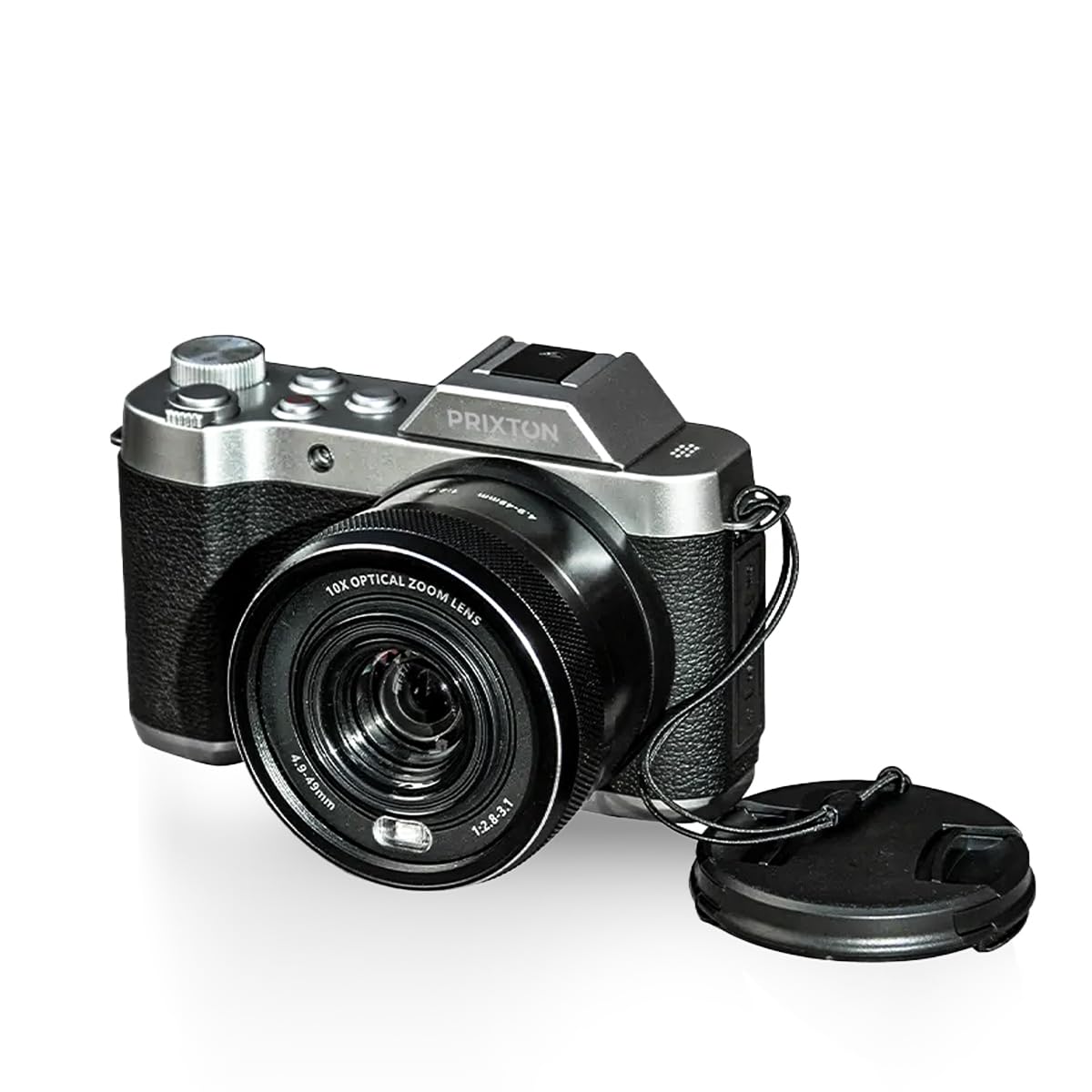 PRIXTON Cámara Digital Nomad DC950, WiFi, App Móvil, Pantalla IPS Resolución 4K 64MP, Estabilización EIS Anti-Shake, Zoom Óptico Real 10X, Autonomía 85 Minutos, Tarjeta SD hasta 256GB