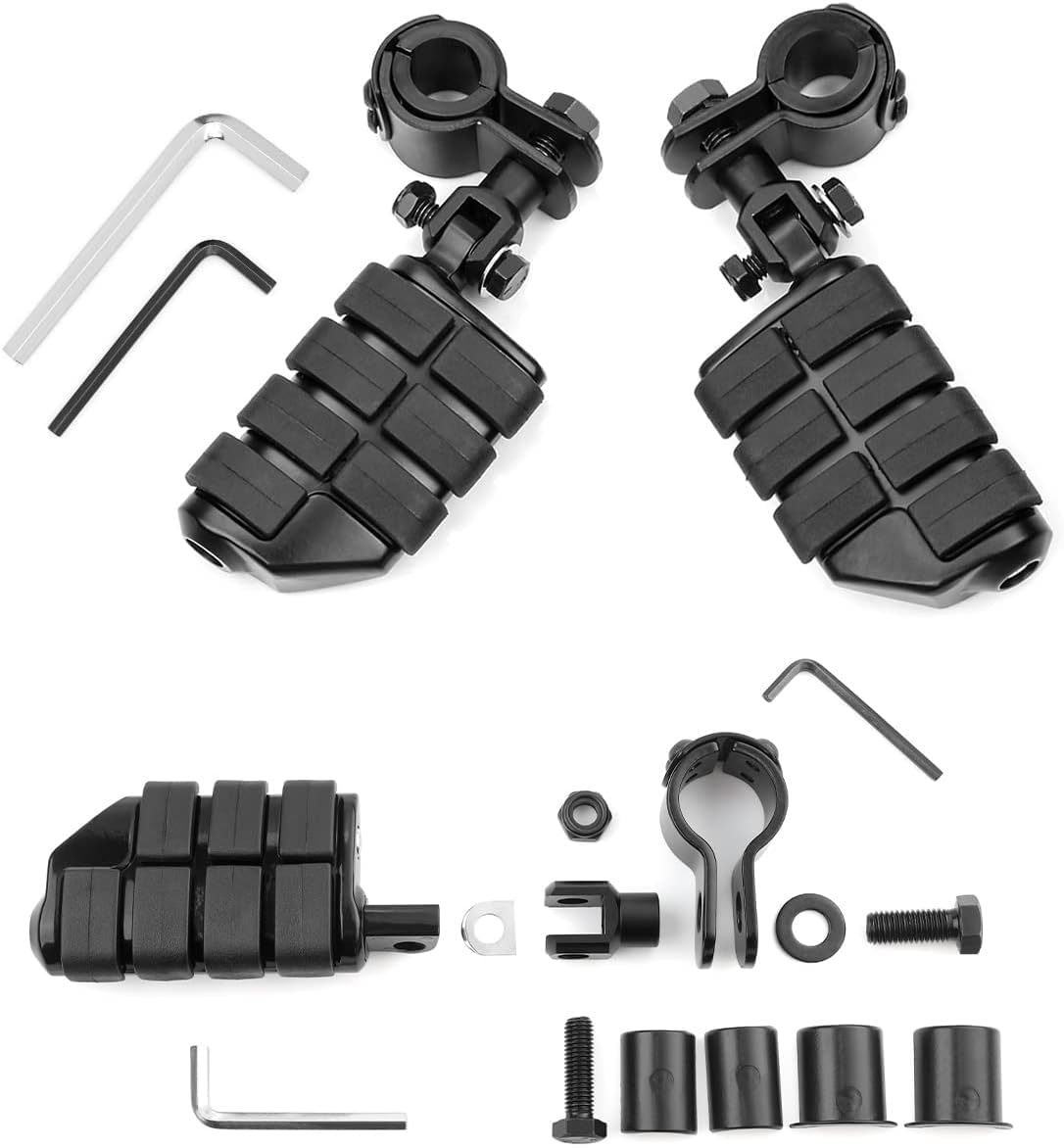 Pedane Moto Regolabili 360° – 25/32 Mm – Per Harley, Honda, Suzuki, Yamaha Con Protezione Motore