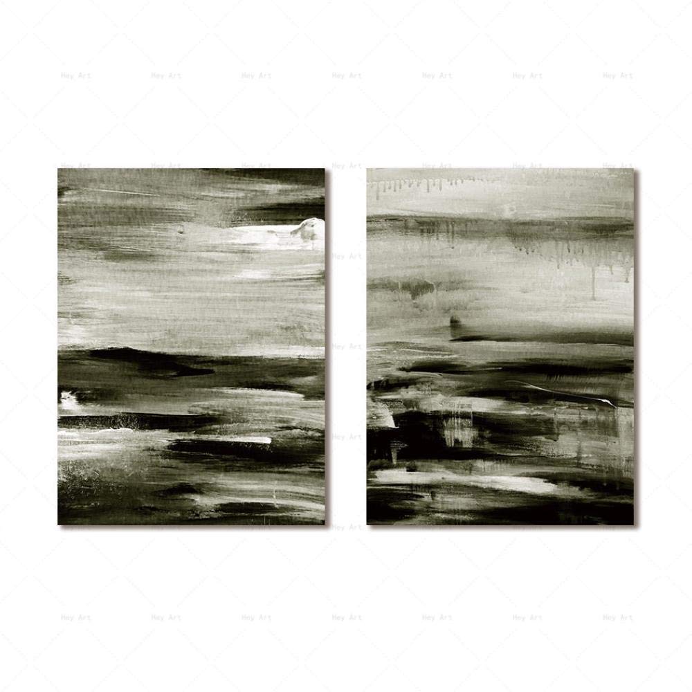 Póster de lienzo moderno abstracto negro para decoración de pared de dormitorio x2 6