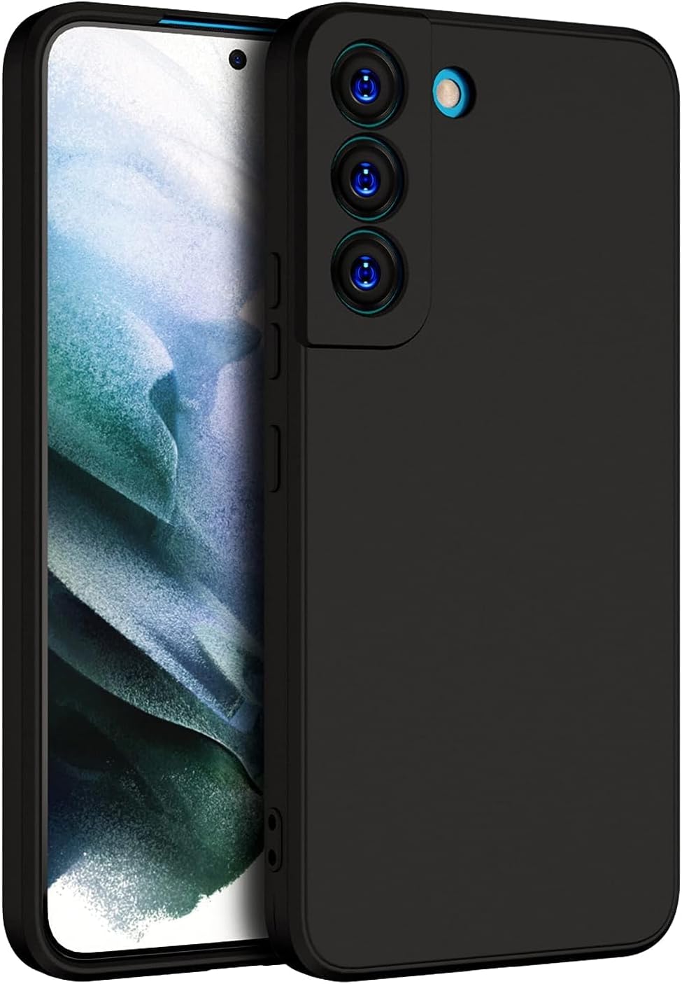 Zubitech Case for Samsung Galaxy S22 Plus Soft Silicone Gel Rubber Cover Shockproof Matte Finish Back Cover Inner Fabric Lining with Camera Protection Case (Samsung Galaxy S22 Plus, Black)