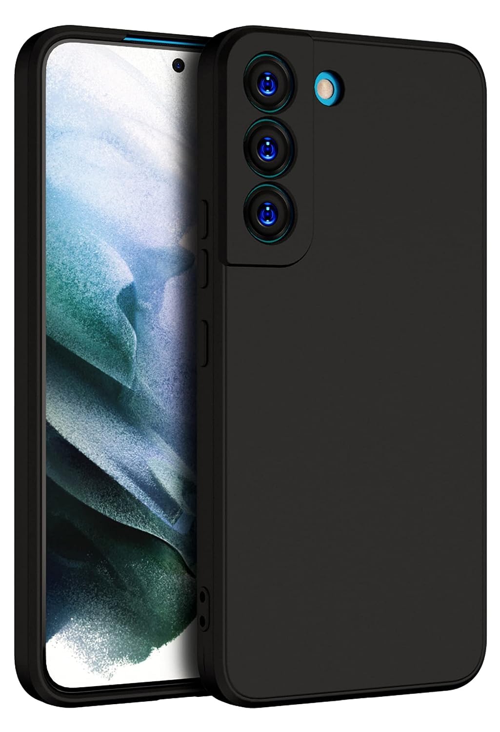 Zubitech Case for Samsung Galaxy S22 Plus Soft Silicone Gel Rubber Cover Shockproof Matte Finish Back Cover Inner Fabric Lining with Camera Protection Case (Samsung Galaxy S22 Plus, Black)