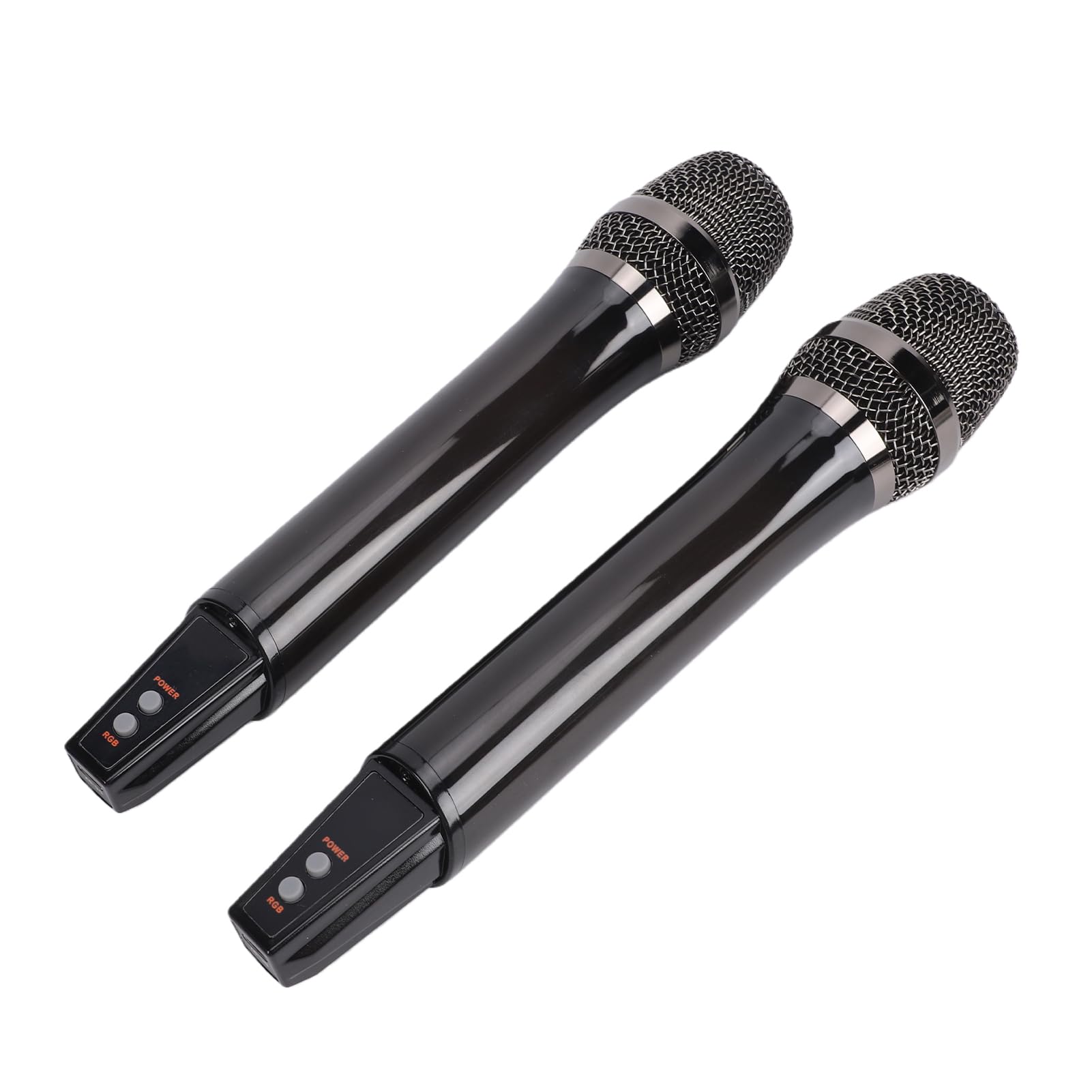 Fafeicy Handheld-Karaoke-Mikrofon, Kabelloses Mikrofon mit RGB-Lichtern für Gesang, Live-Streaming, Bühnenauftritt mit 6,5-mm-Audioschnittstelle, UHF-Übertragung (1-zu-2)