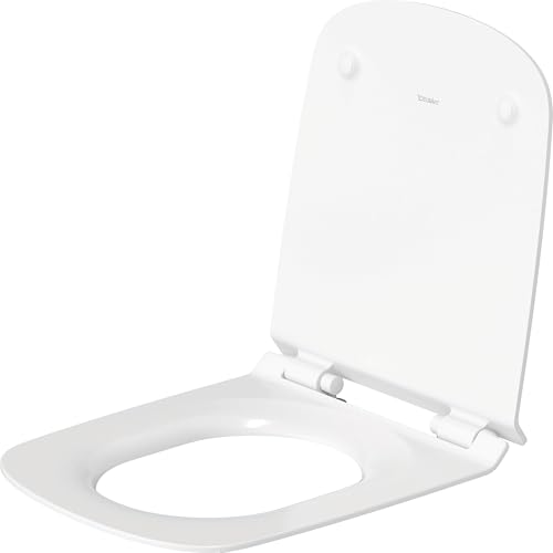 Duravit Abattant WC Durastyle, Abattant WC avec amortisseur de fermeture, Abattant Toilette en Uréa-Duroplast, avec Charnières en Acier Inoxydable, Blanc