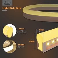 BAGZY Neon LED Szalag 50m - Kültéri Vízálló 230V Fehér Világítás, 120 LED/m, Hajlítható Dekorációs Fényfüzér Karácsonyra, Partikra, Tápegysé 5