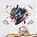 XXYYKK 3D-wandaufkleber Spiderman Iron Man Wandtattoo Captain America Thor Holk Wandtattoo Kinderzimmer Superman Bat Man Wandtattoo Schlafzimmer Wohnzimmer Dekoration Wandaufkleber 9(60x90cm)