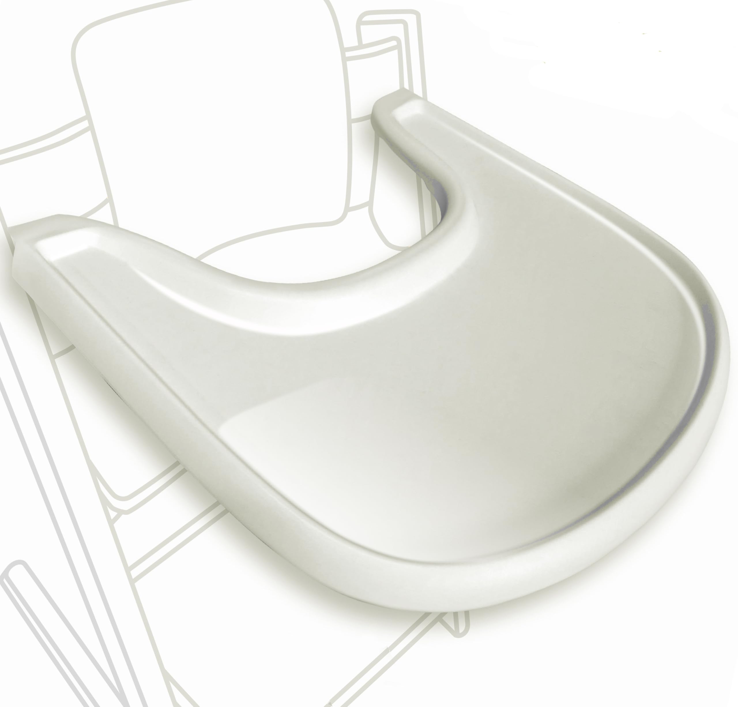 Hochstuhltisch kompatibel mit Stokke Tripp Trapp Stuhl mit leistungsstarker glatter Saugfläche, ergonomisches, geschwungenes Design, Glänzend milchige – BPA-frei, einfach zu montieren