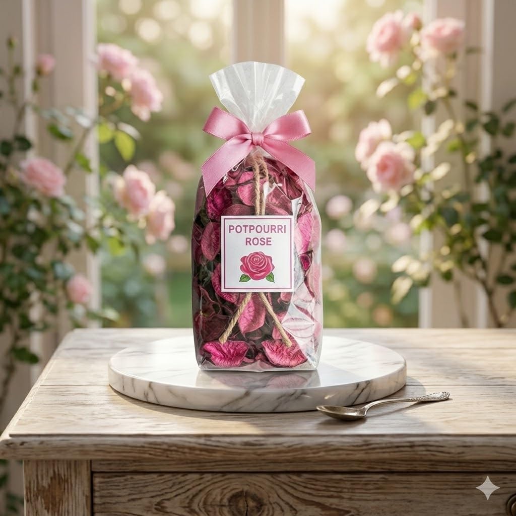 AIR O Matic Scented Rose Potpourri Bag Standard Size – Premium Dried Flowers, Citrus Botanicals & Decorative Bowl Filler for Home Fragrance, Living Room Décor & Gifting 3