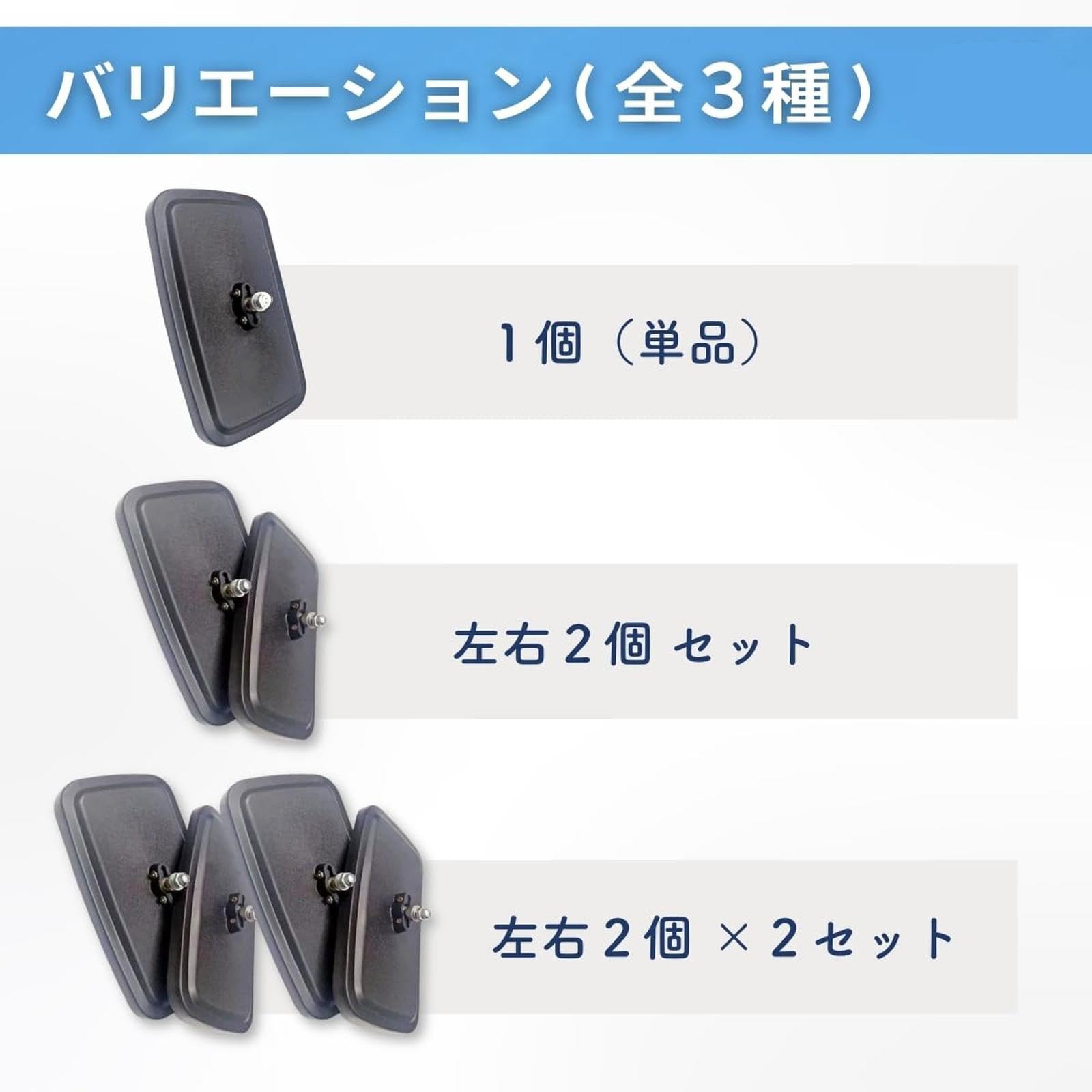 Amazon | サイドミラー 大型 バックミラー カーブミラー 黒 スクエア型