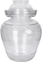 DOITOOL Glass Pickle Jar Clear Fermentation Crock Chinese Fermenting Jar Kimchi Container with Water Seal Airlock Lid for Pickling Masala Sauerkraut