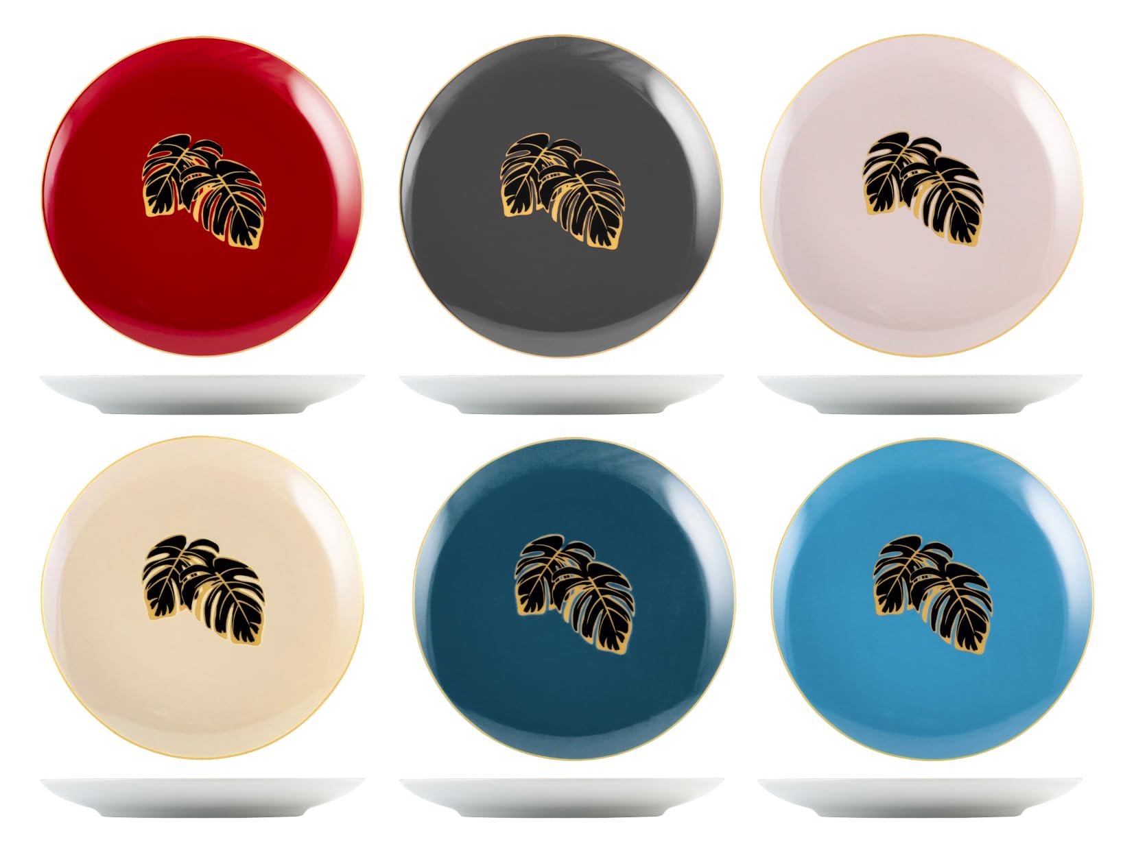 Zestaw 6 dań owoców botanicznych zima nowa porcelana kostna cm21
