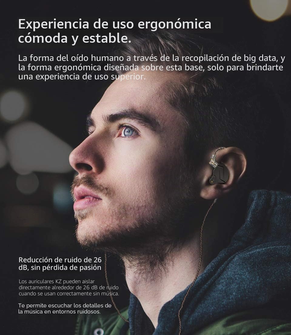 KZ ZSN Pro 1BA 1DD - Auriculares intraurales de Doble Controlador, HiFi de Graves potentes y Alta claridad con Cable Desmontable para músico audiófilo