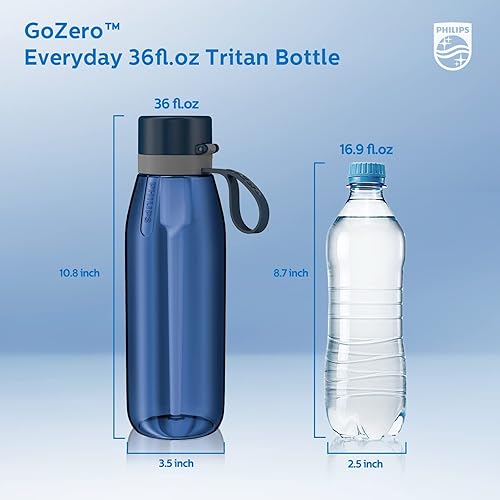 Miniatura 5 de PHILIPS Botella de agua filtrada, botellas de agua de plástico Tritan sin BPA, reemplaza la botella de agua de plástico 450 con filtro de agua