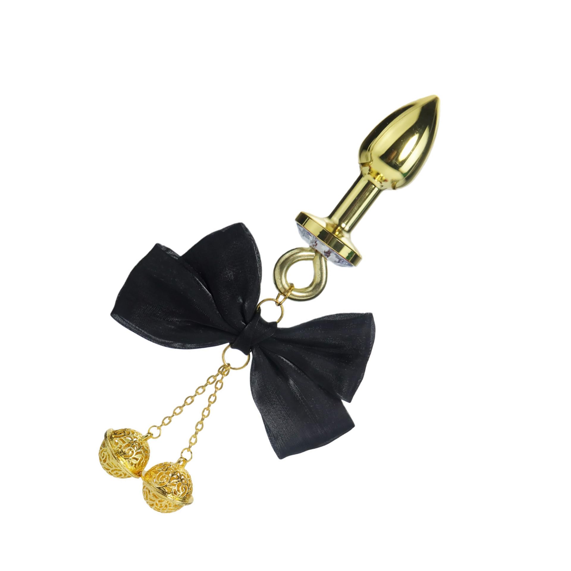 Luxury Stainless Steel Metal Anal Trainer Jewel Butt Plug SM Small Bell Adult Anal Plugs(M): H-Black Mini