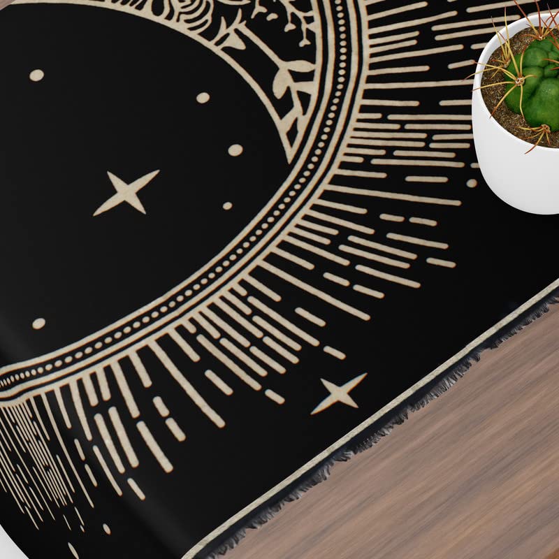 OCTAZI Altar Table Cloth Tarot Cards Bandana Tablecloth Wiccan Altar Tools Napkins Witchcraft Supplies Square Witch Pagan Spiritual Celestial Deck Witchy Spell Cotton Sacred Alter Cloth With Fringes - Image 3