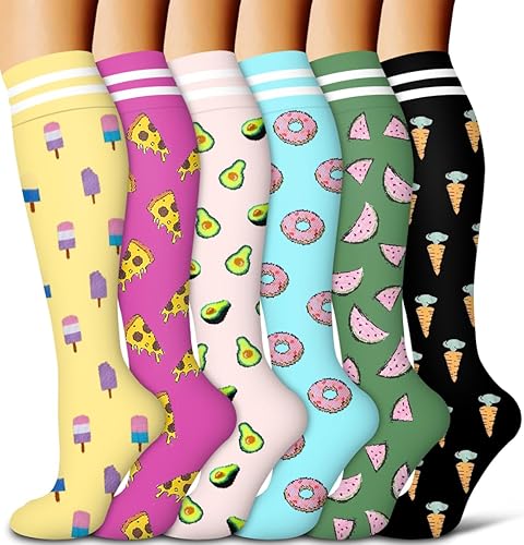 COOLOVER Calcetines de compresión para mujeres y hombres, ideales para circulación, correr, atletismo, recuperación, enfermera, viajes