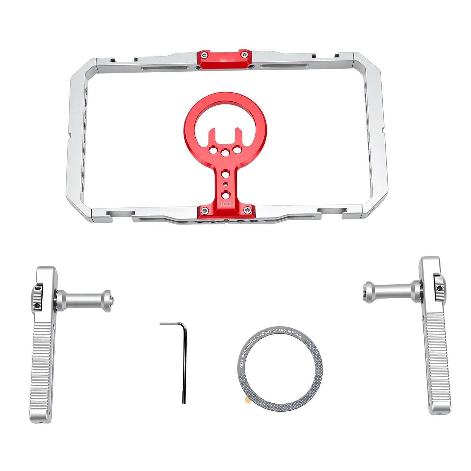Cosiki Estabilizador de Mano Compacto para Teléfono Magnético, Plataforma de Vídeo para Vlogging, Construcción de Aleación de Aluminio