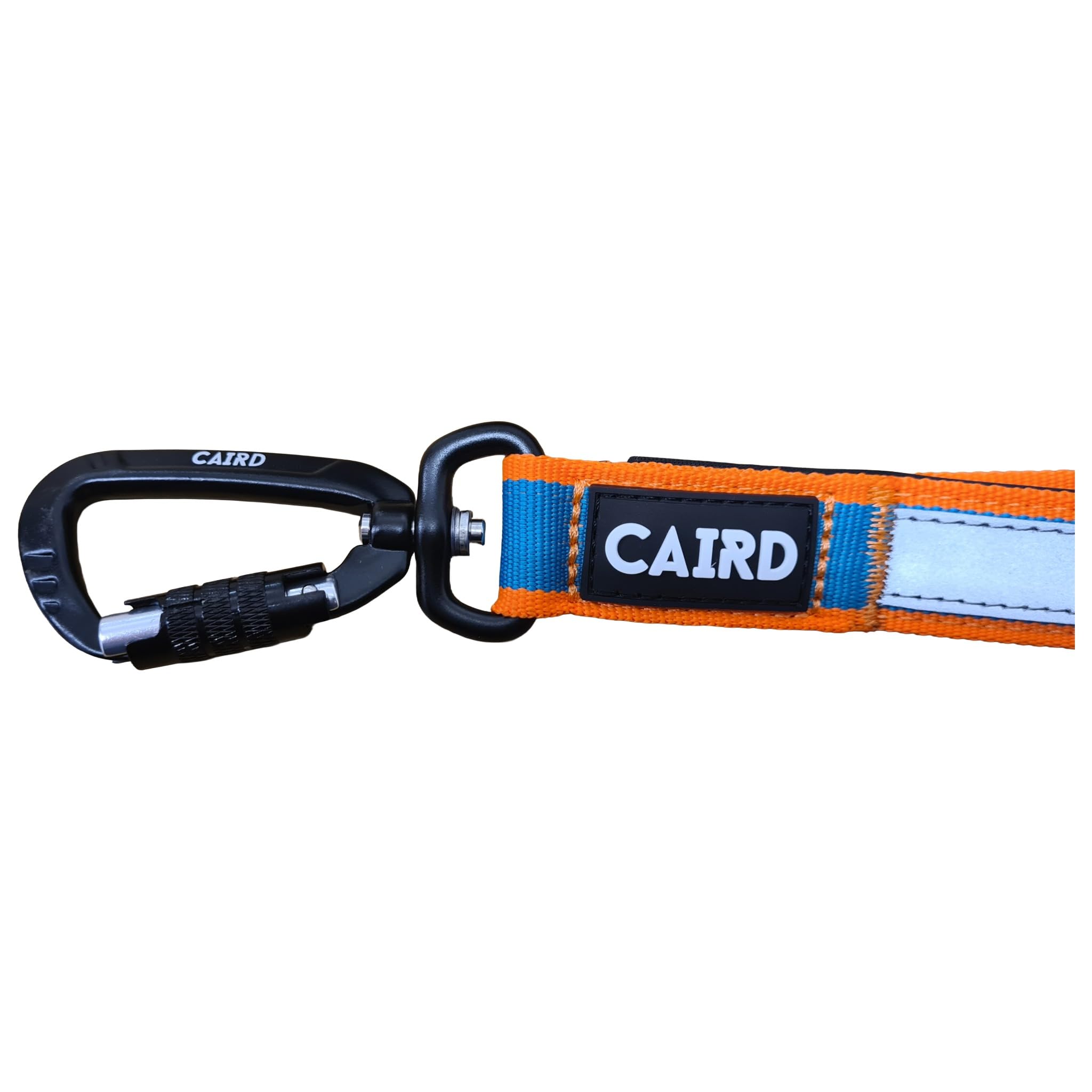 CAIRD Laisse pour chien Bungee Freedom to Run mains libres avec poignée rembourrée, ceinture réglable et mousqueton en aluminium (orange et turquoise)