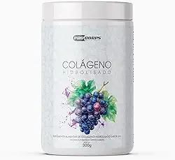 Colágeno Hidrolisado Pro Corps em Pó 300g | Alta Absorção | Sabores Uva, Limão, Morango e Tangerina | Zero Glúten, Lactose e Gordura (Uva)