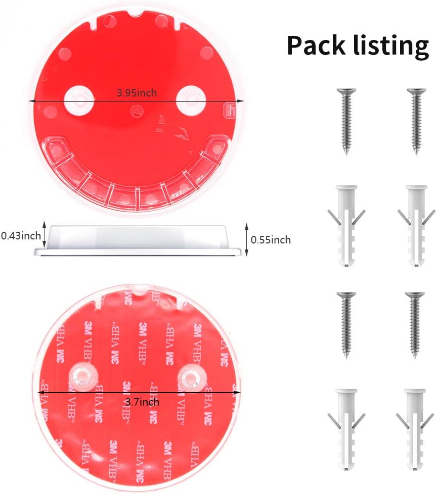 FEATCH 2 Pack Shower Curtain Rod Mount Holder, 4 Inch Universal Acrylic 3M Adhesive Wall Mount Holder for Shower Curtain Rod (Shower Curtain Rod Not Included) … (Transparent)