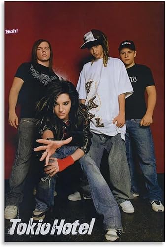 BKDRL Póster de Tokio Hotel Band Cool de los años 90, arte de pared, decoración estética, 12 x 18 pulgadas (11.8 x 17.7 in)
