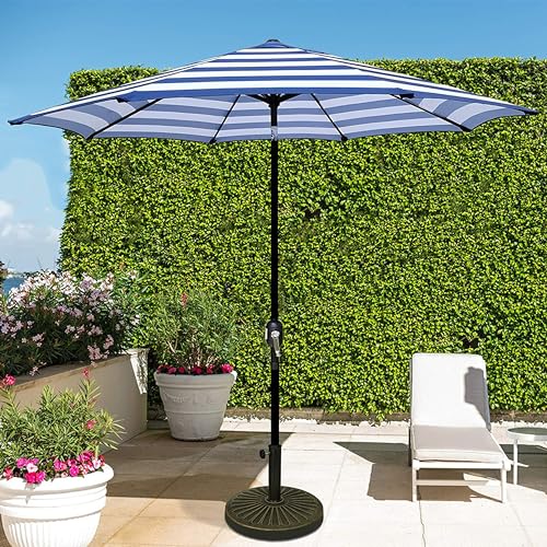 blissun 939 outdoor patio umbrella outdoor table umbrella yard umbrella market umbrella with 8 sturdy ribs push button tilt and crank