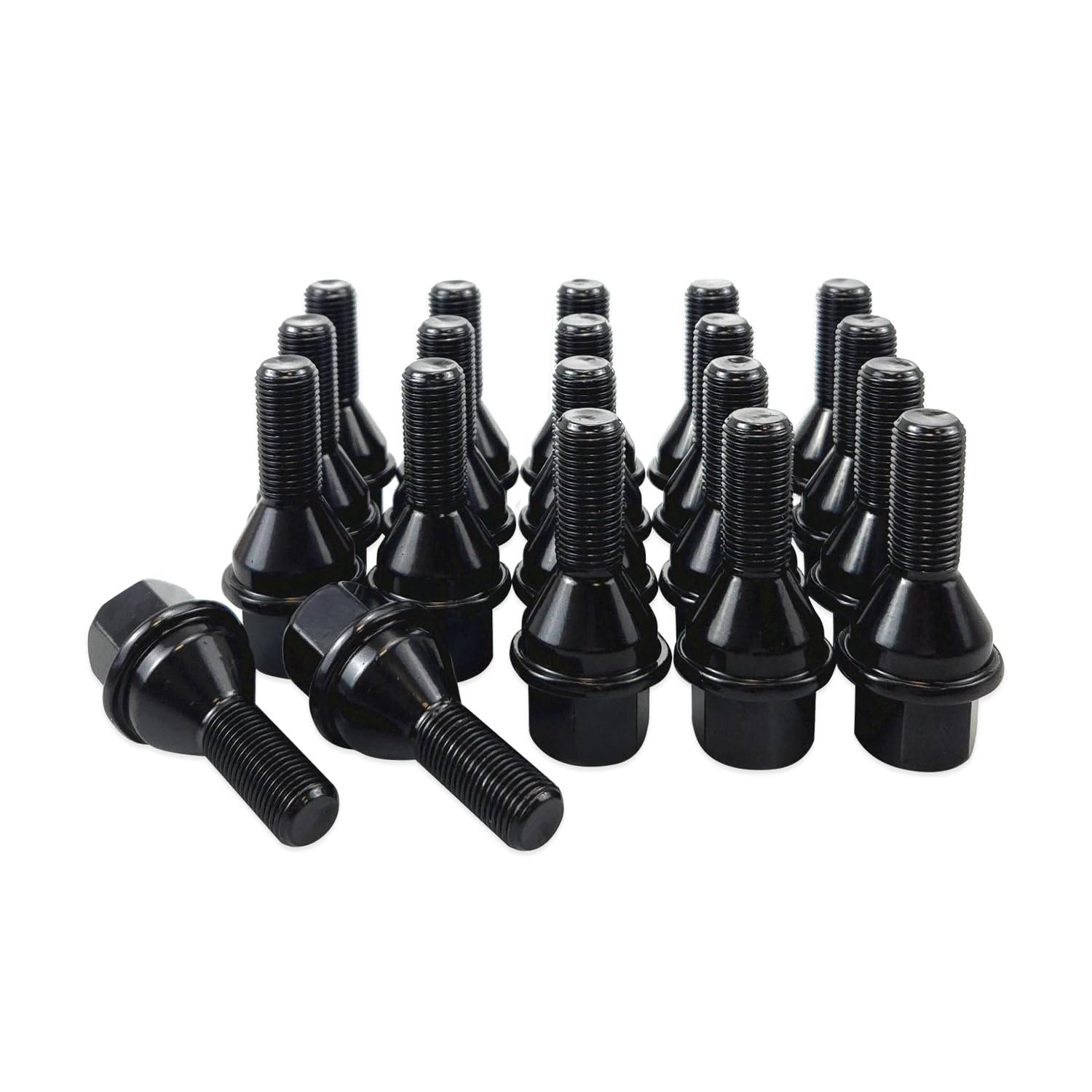 20 Pcs Upgrade 611-005 6511051AA Wheel Lug Bolts M12x1.25 19mm Hex Length 28mm Compatible with Je-ep Compass Cherokee Renegade?Black?