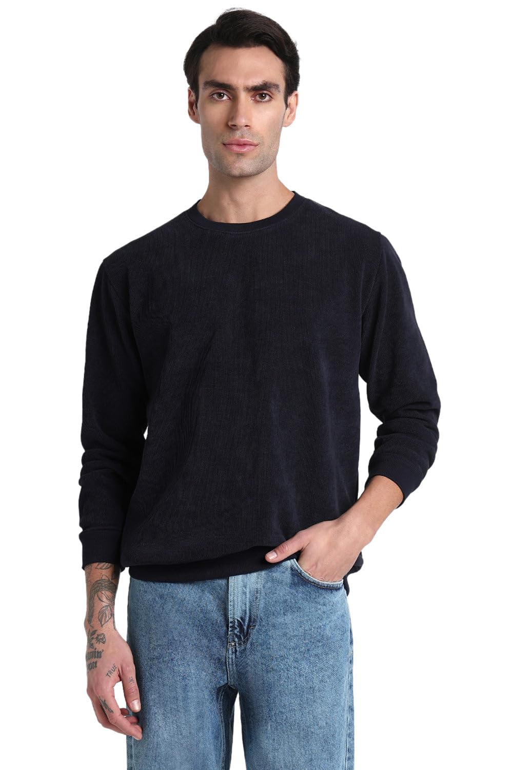 Men Solid Pullover Sweatshirt | Round Neck Full Sleeves Cotton Sweatshirt's for Mens | Slim Fit Regular Length Sweatshirts for Men's-image-23