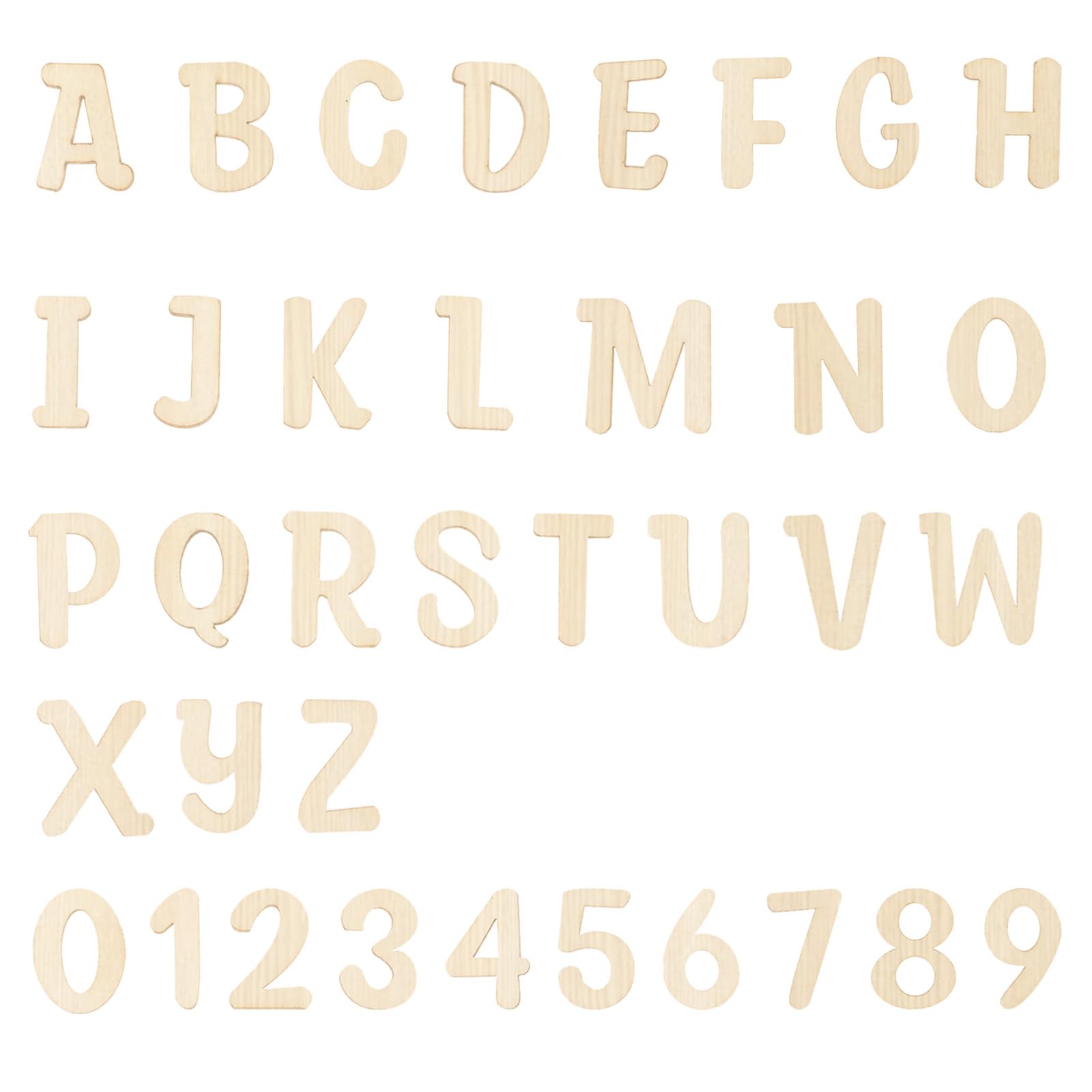 Photo 1 of 124 Pcs Wooden Alphabet Letters and Numbers, 0.6 Inch