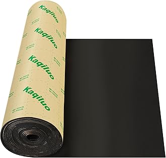 Kaqiluo Self-Adhesive Sound Insulation Acoustic Foam, 107sqft x 0.2in Thick，50+kg/m³，Sound Proof Padding,Fire,Water Resistant ,Thermal Insulation,Cold Proof Acoustic Treatment Foam