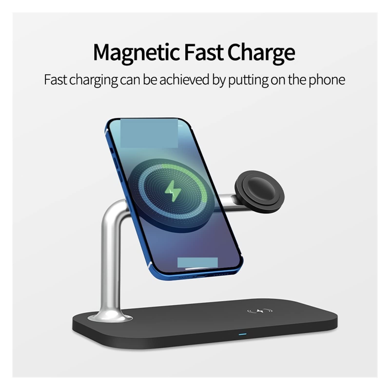 30W 3 en 1 Support de Chargeur magnétique sans Fil for Montre de téléphone Station de Chargeur magnétique sans Fil Charge Rapide for écouteurs(Model Z10 White)