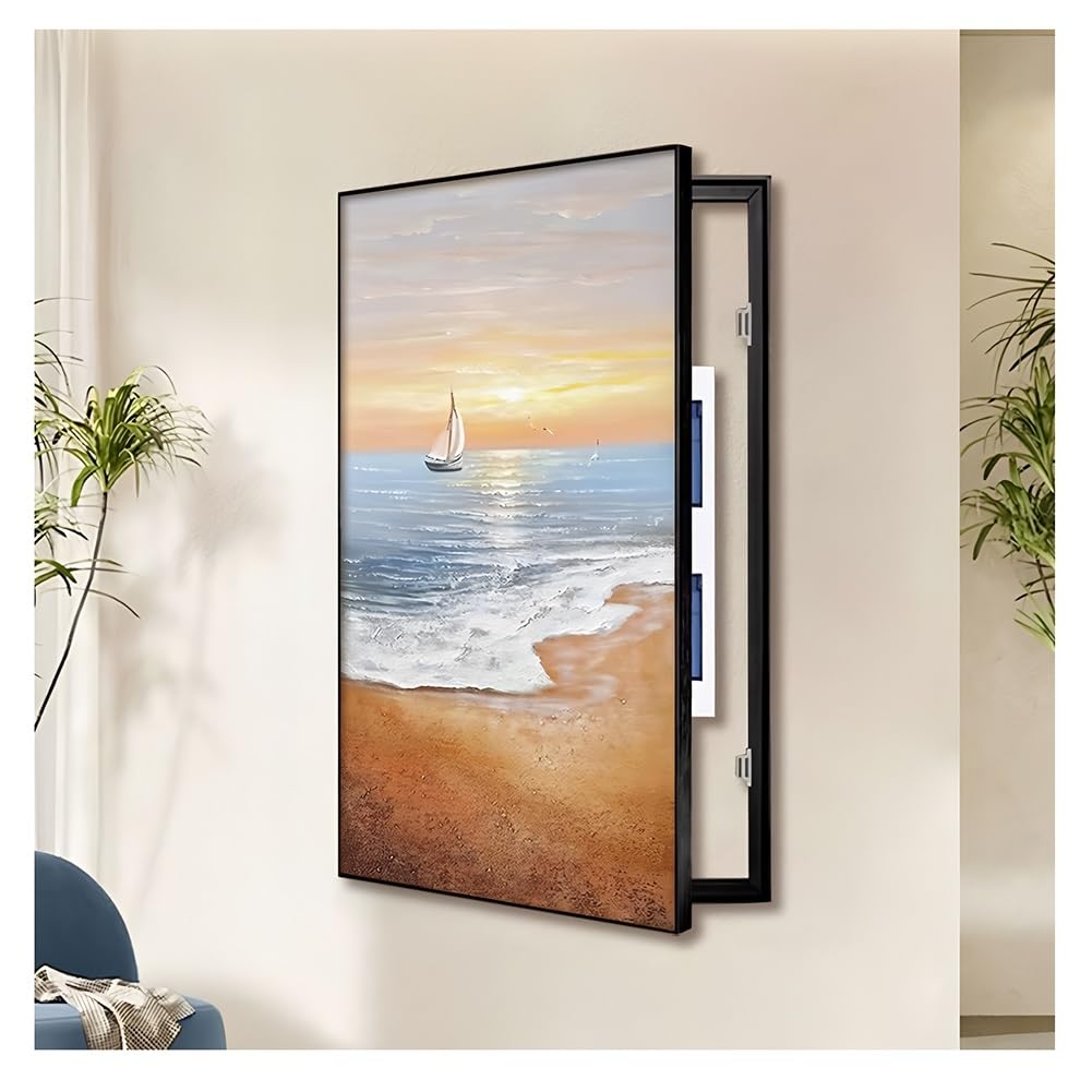 Dekoracyjna osłona panelu elektrycznego, montowana na ścianie aluminiowa osłona skrzynki bezpieczników, zdejmowana pokrywa miernika do dekoracji wnętrz, K-50 x 70 cm