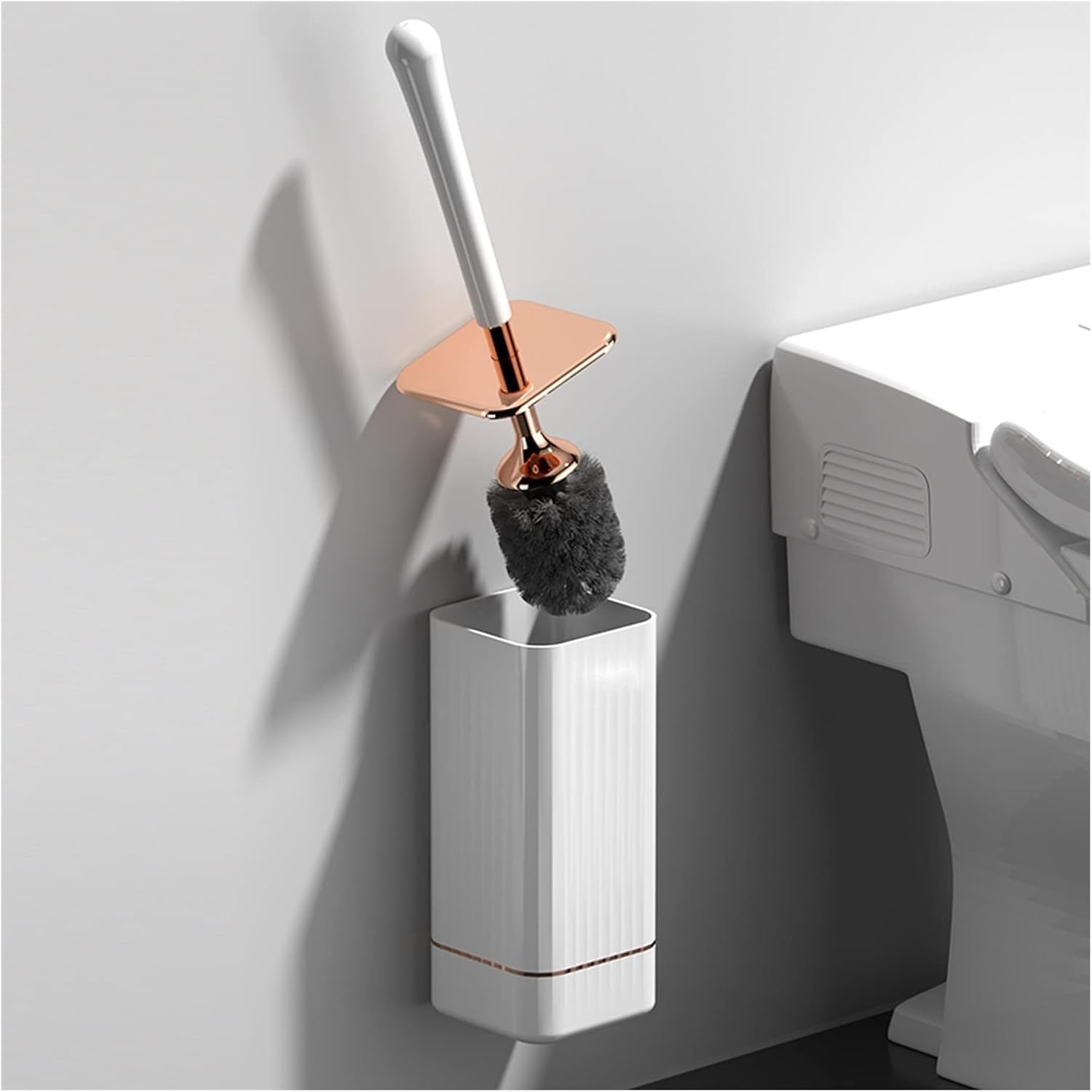 toilet brush, Long Handle with Base Set Home Wash Toilet Cleaning Brush Helper(White)