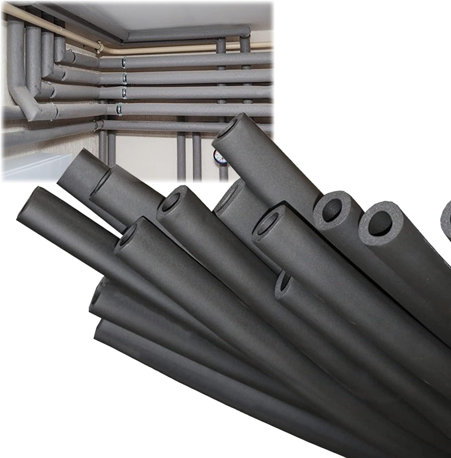 Pipe Insulation Waterproof, Rubber For Solar Water Heater Protecting Pipes ​and Heat Preservation, 13mm 19mm 25mm 42mm 45mm ID Sponge Protective Sleeve (Size : T 13mm x 25mm x 2m)