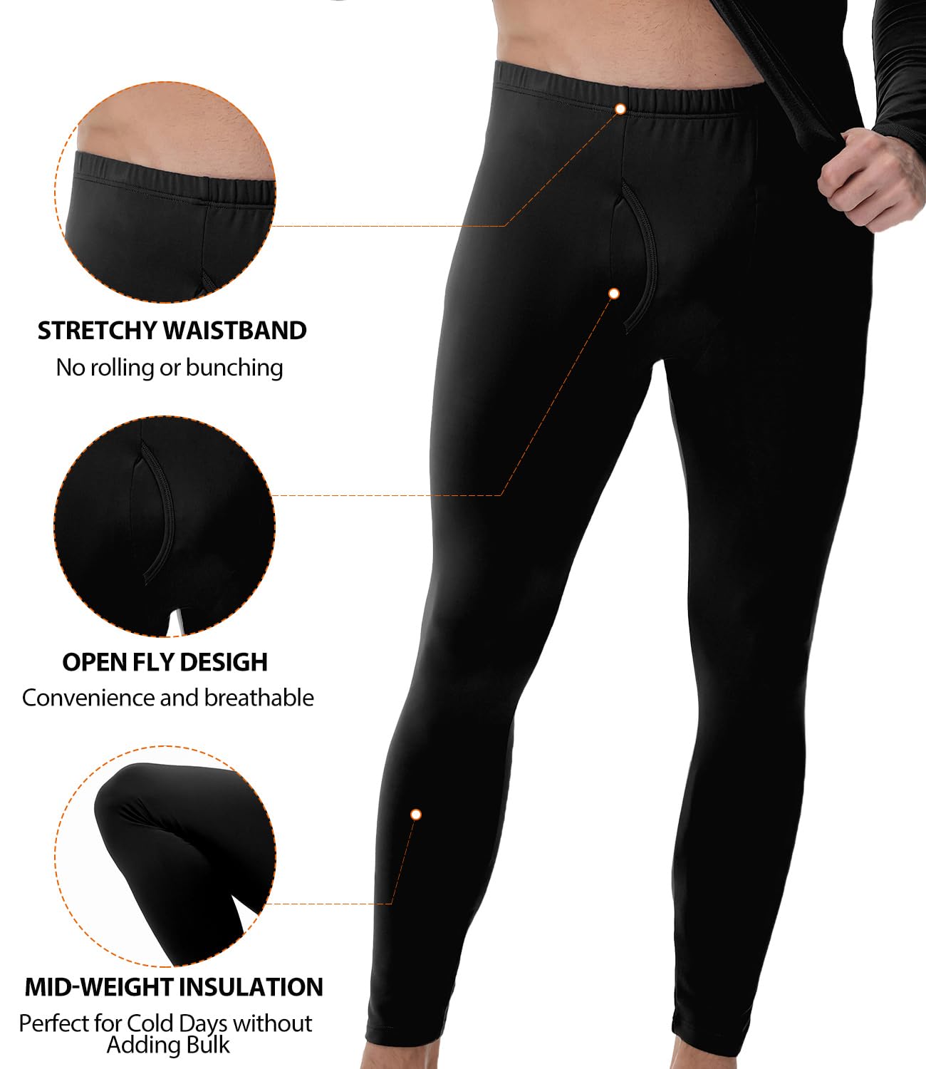 wirarpa Set Termico Uomo Foderata in Pile Leggero Maglia della Salute | Top a Maniche Lunghe e Pantaloni