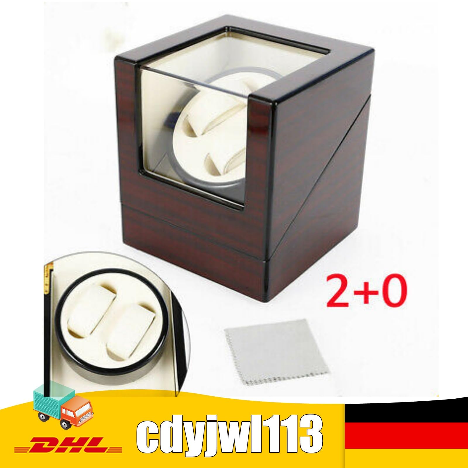 Automatische Uhrenbeweger Box, Beweger Uhrenbox Automatikuhren Watch Winder Aufladung Für 2 Uhren 21 * 18.3 * 18cm