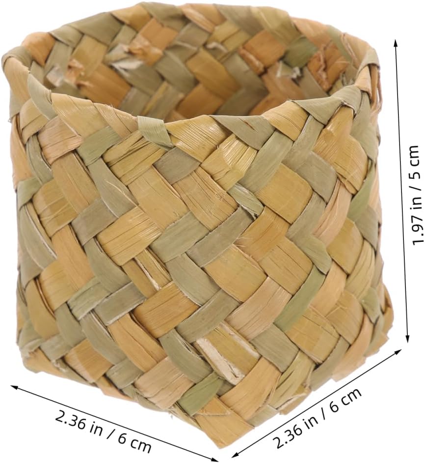 Mini Straw Basket Party Favor Container Small Woven Box Candy Holder for Wedding Home D Cor and Storage